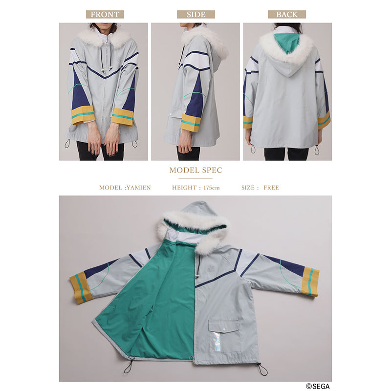 (Goods - Outerwear) Sonic the Hedgehog x Favorite Collab * Silver - Silver Hedgehog Removable Faux Fur-Trim Hooded Blouson