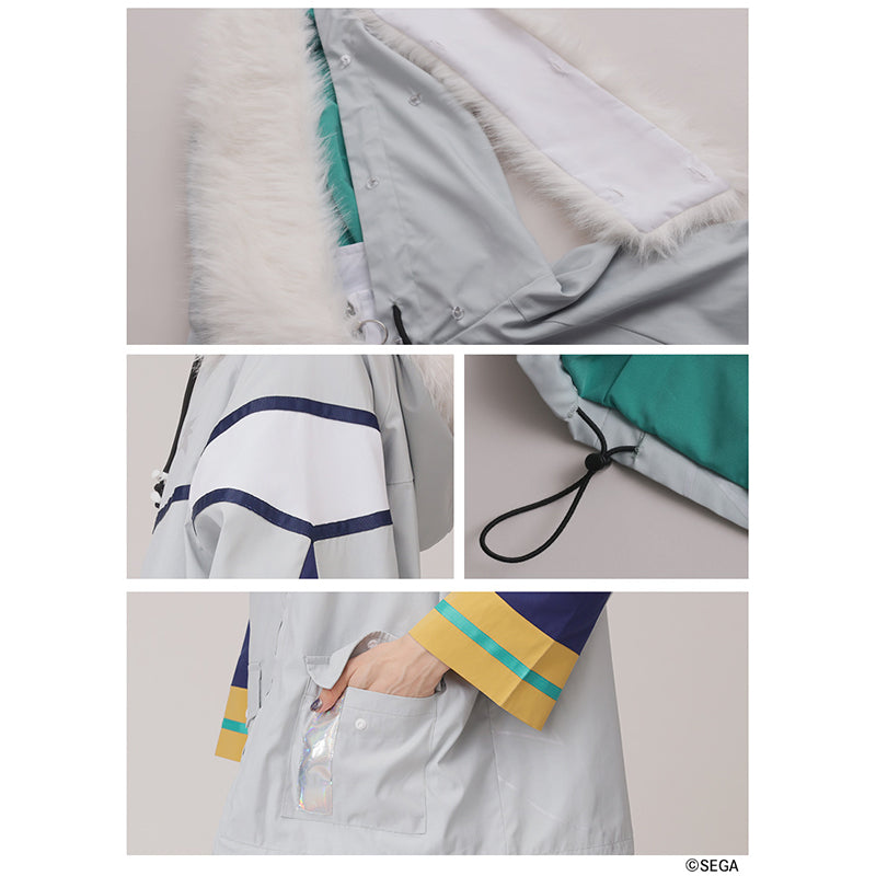 (Goods - Outerwear) Sonic the Hedgehog x Favorite Collab * Silver - Silver Hedgehog Removable Faux Fur-Trim Hooded Blouson