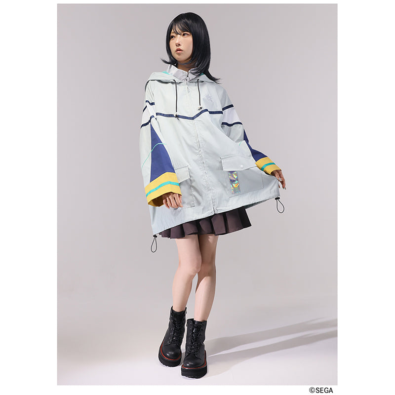 (Goods - Outerwear) Sonic the Hedgehog x Favorite Collab * Silver - Silver Hedgehog Removable Faux Fur-Trim Hooded Blouson