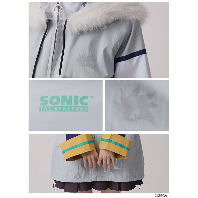 (Goods - Outerwear) Sonic the Hedgehog x Favorite Collab * Silver - Silver Hedgehog Removable Faux Fur-Trim Hooded Blouson