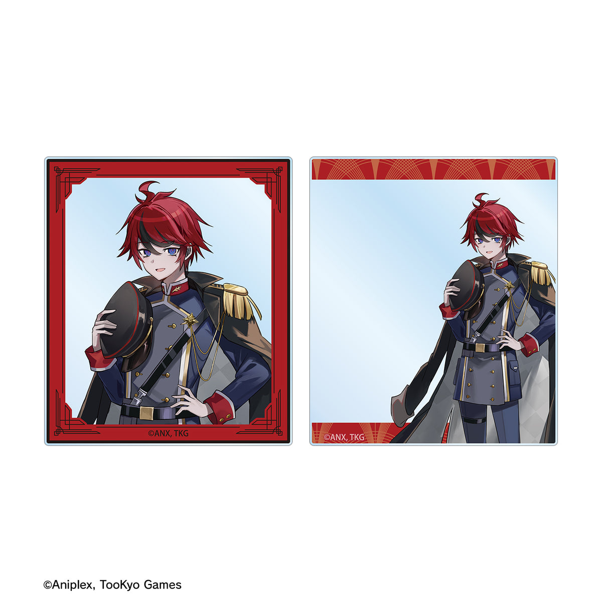 (Goods - Card) HUNDRED LINE Last Defense Academy Art by Karasu BTK Takumi Sumino Military ver. Acrylic Card Set of 2 Karatez Collab