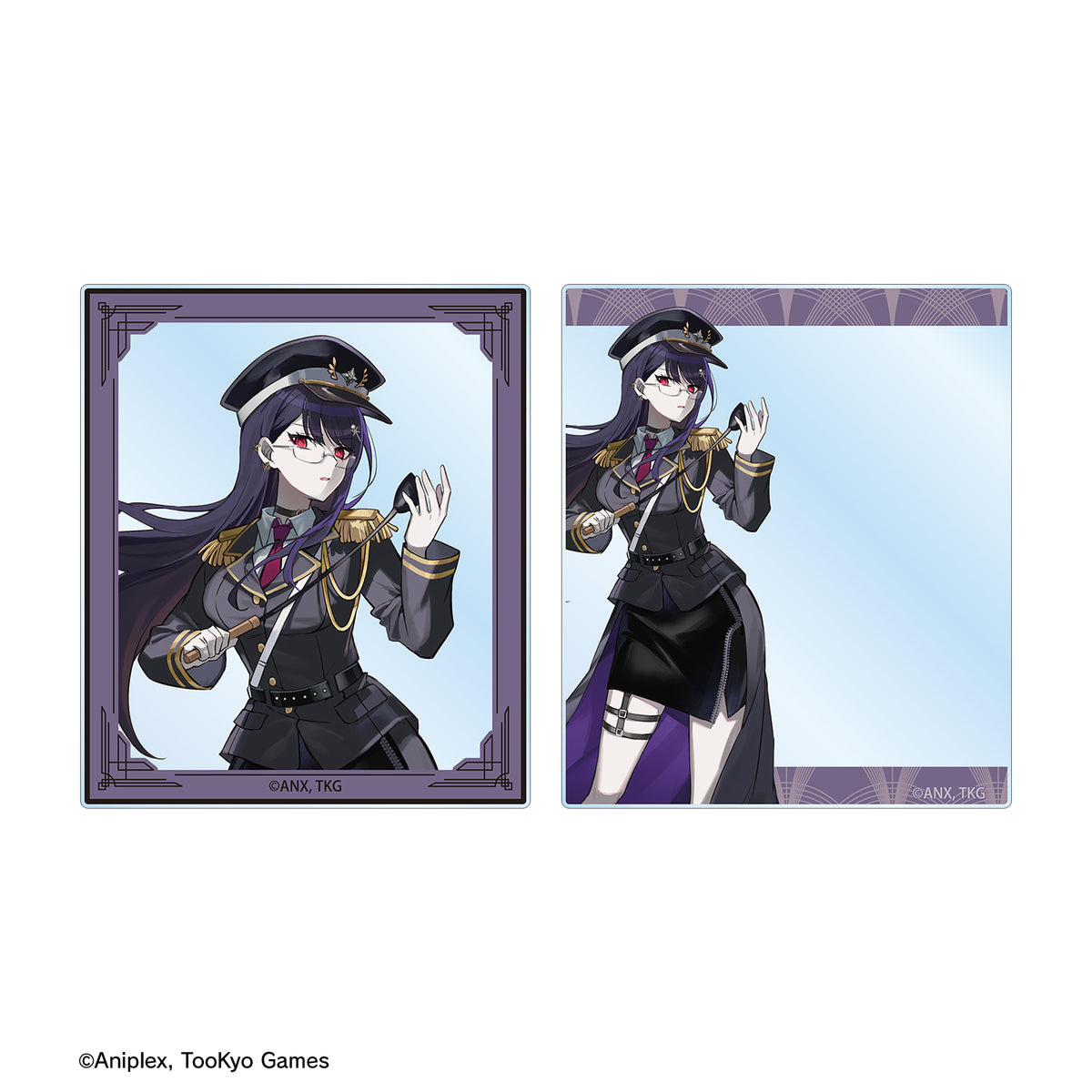 (Goods - Card) HUNDRED LINE Last Defense Academy Art by Karasu BTK Hiruko Shizuhara Military ver. Acrylic Card Set of 2 Karatez Collab