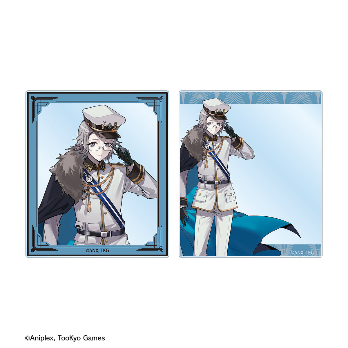 (Goods - Card) HUNDRED LINE Last Defense Academy Art by Karasu BTK Eito Aotsuki Military ver. Acrylic Card Set of 2 Karatez Collab