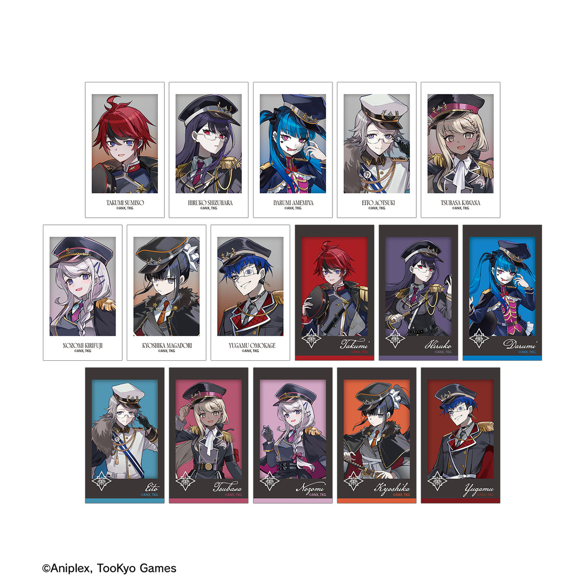 (1BOX=16)(Goods - Card) HUNDRED LINE Last Defense Academy Art by Karasu BTK Military ver. Trading Ani-Frame Karatez Collab