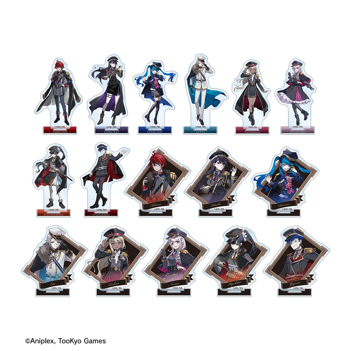 (1BOX=16)(Goods - Acrylic Stand) HUNDRED LINE Last Defense Academy Art by Karasu BTK Military ver. Trading Acrylic Stand Karatez Collab
