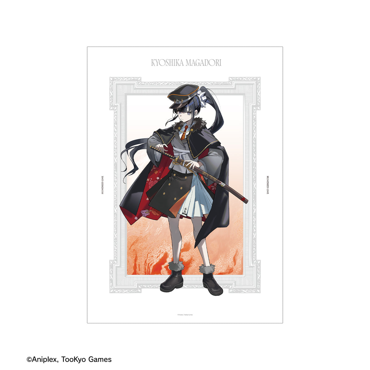 (Goods - Tapestry) HUNDRED LINE Last Defense Academy Art by Karasu BTK Kyoshika Magadori Military ver. A3 Matte Poster Karatez Collab