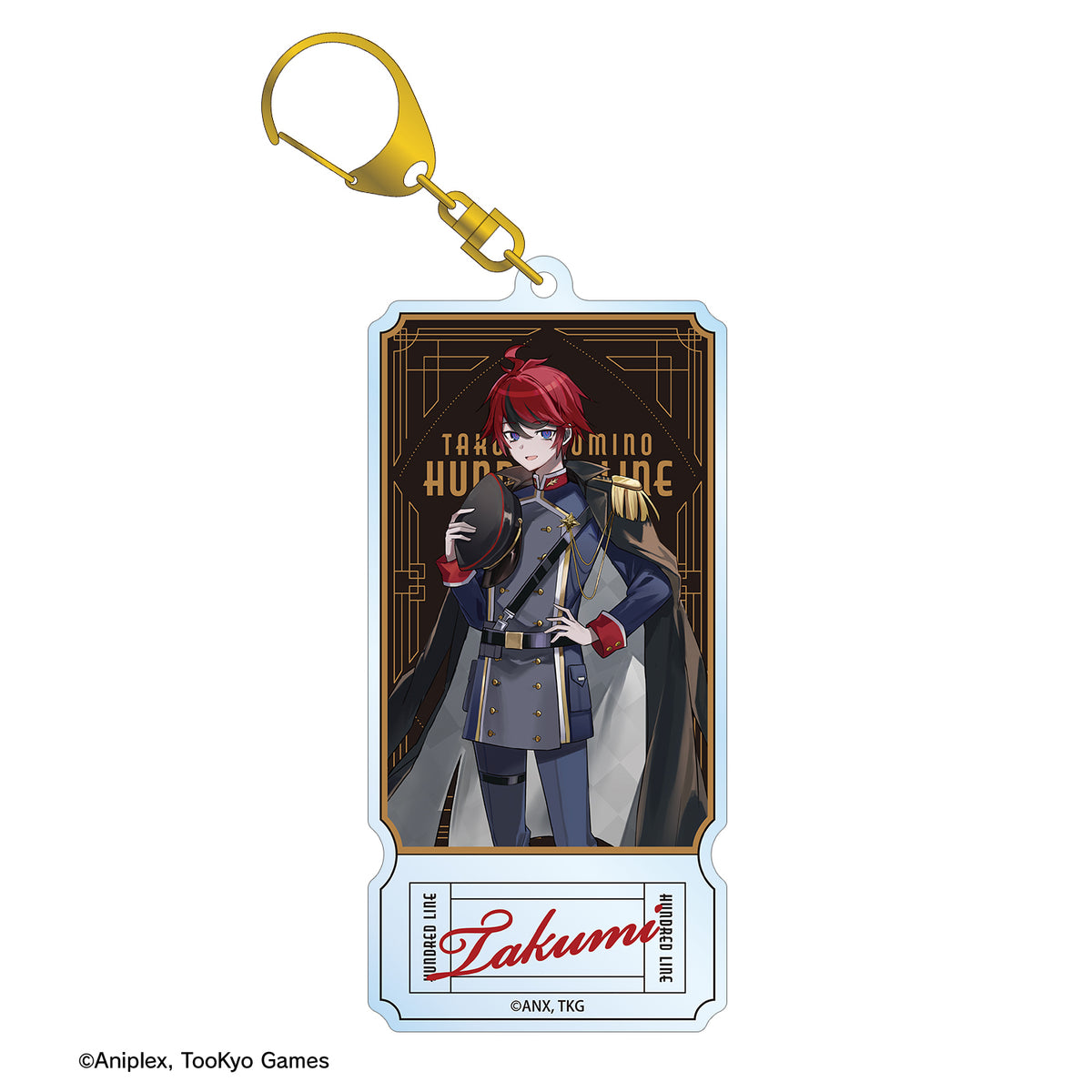 (Goods - Keychain) HUNDRED LINE Last Defense Academy Art by Karasu BTK Takumi Sumino Military ver. Ticket Style BIG Acrylic Keychain Karatez Collab