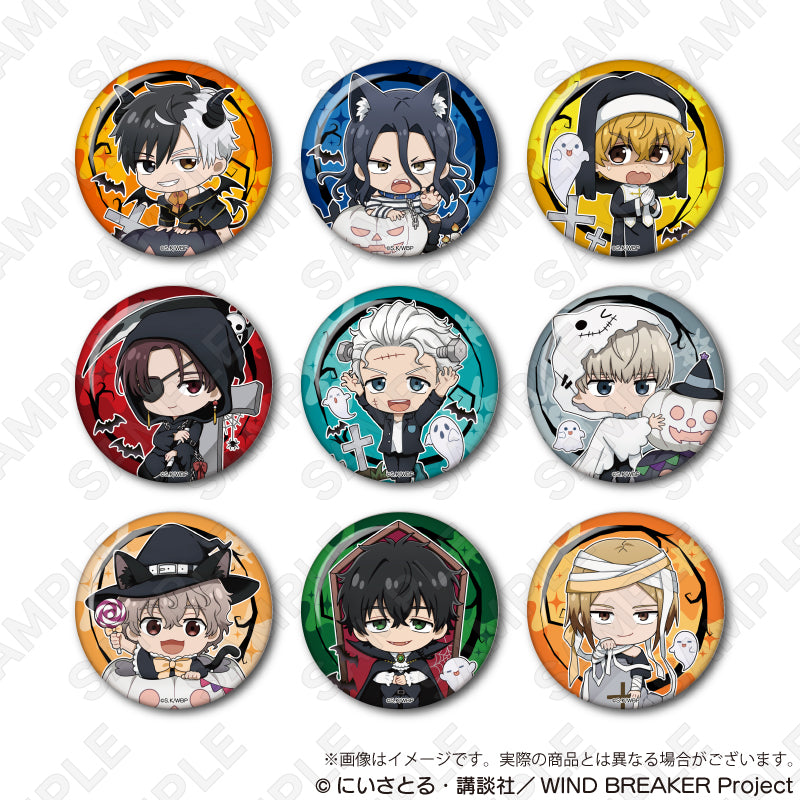 (1BOX=9)(Goods - Badge) WIND BREAKER Trading Holographic Button Badge Black Halloween ver.