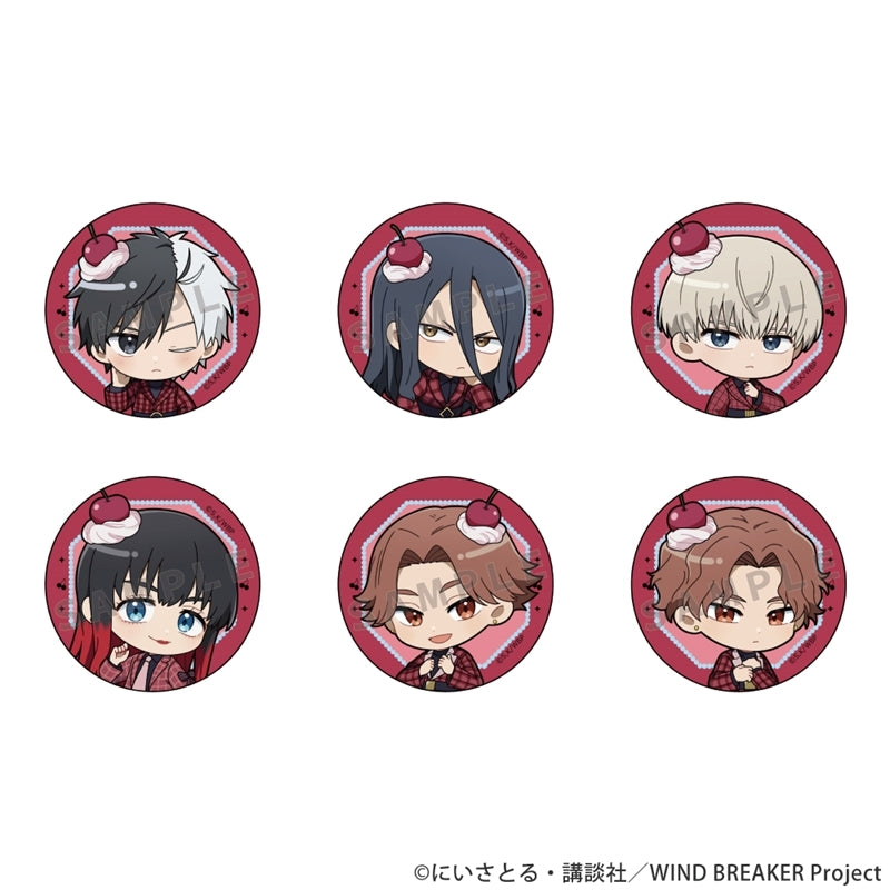 [※Blind](1BOX=6)(Goods - Badge) WIND BREAKER Trading Button Badge (Whipped Cream & Cherry /ver. A)