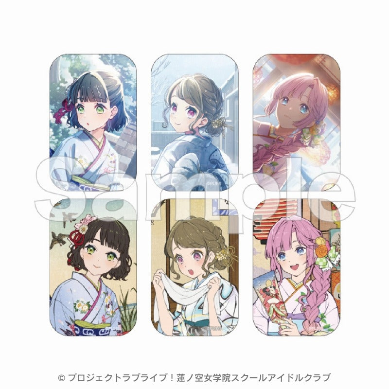 (1BOX=6)(Goods - Badge) Love Live! Hasu no Sora Jogakuin School Idol Club Trading Washi Paper Style Button Badge 6 Types (Kaga Yuzen Collab Card ver.)
