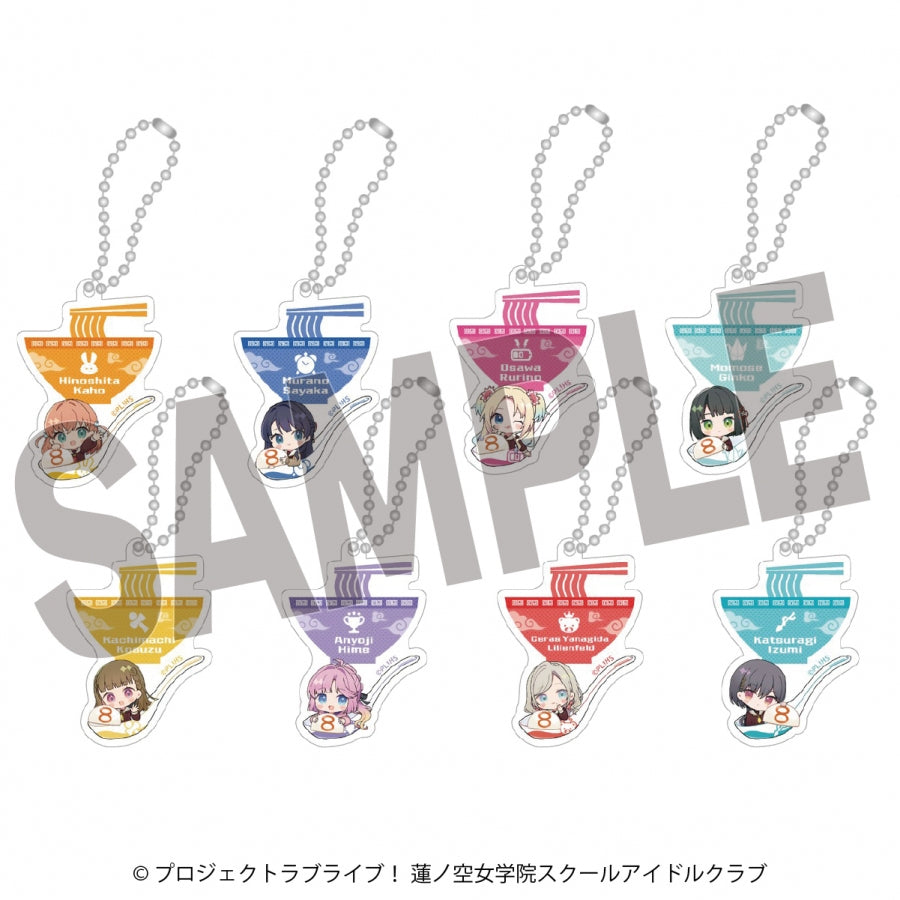 (1BOX=8)(Goods - Keychain) Love Live! Hasunosora Jogakuin School Idol Club x Hachi-ban Ramen Collab TR Oshi Menu Acrylic Keychain (8 Types)