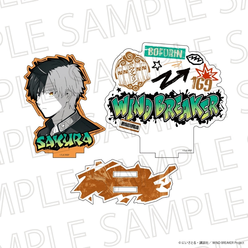 (Goods - Acrylic Stand) WIND BREAKER Acrylic Stand w/Background (Accent Color) Haruka Sakura