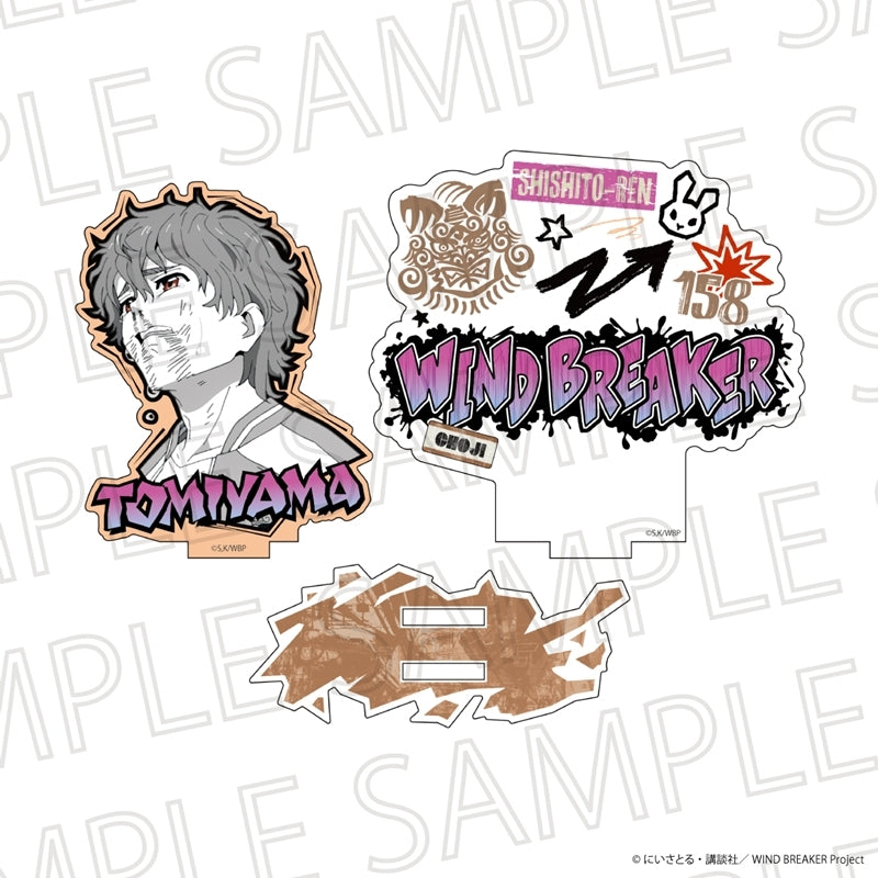 (Goods - Acrylic Stand) WIND BREAKER Acrylic Stand w/Background (Accent Color) Choji Tomiyama