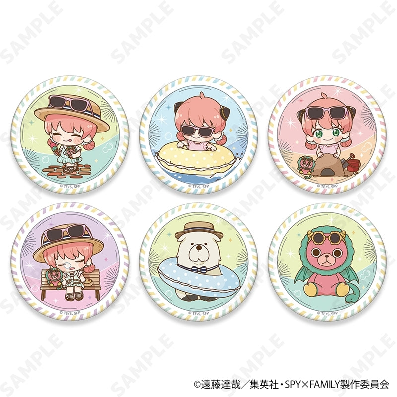 (1BOX=6)(Goods - Badge) TV Anime SPY x FAMILY Trading Button Badge Chibi ver. [Summer Outing]