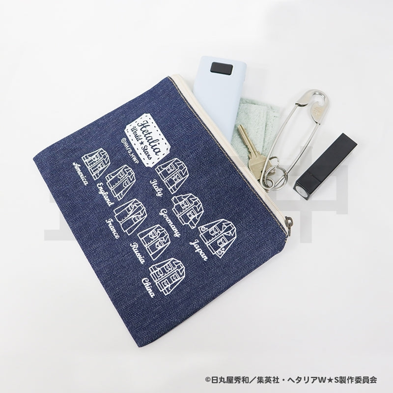 (Goods - Pouch) Hetalia World★Stars ~ Greetings with Denim Style. ~ Denim Pouch