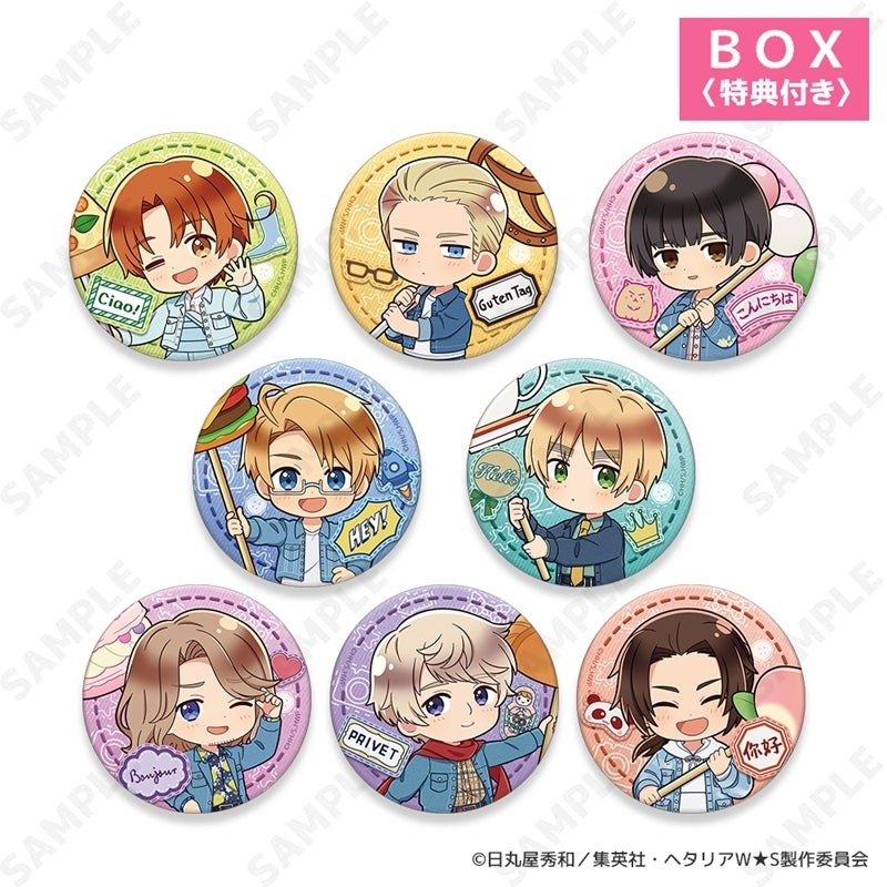 (1BOX=8)(Goods - Badge) Hetalia World★Stars ~ Greetings with Denim Style. ~ Trading Button Badge {Bonus:Badge}
