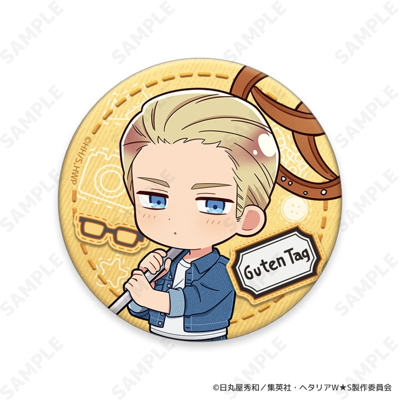 (1BOX=8)(Goods - Badge) Hetalia World★Stars ~ Greetings with Denim Style. ~ Trading Button Badge {Bonus:Badge}