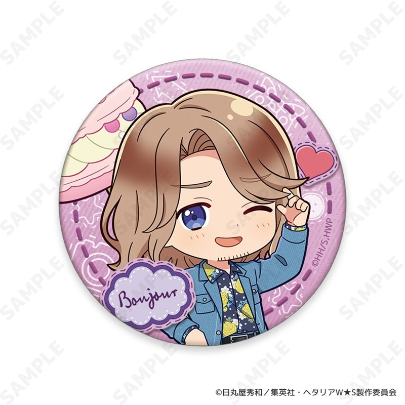 (1BOX=8)(Goods - Badge) Hetalia World★Stars ~ Greetings with Denim Style. ~ Trading Button Badge {Bonus:Badge}
