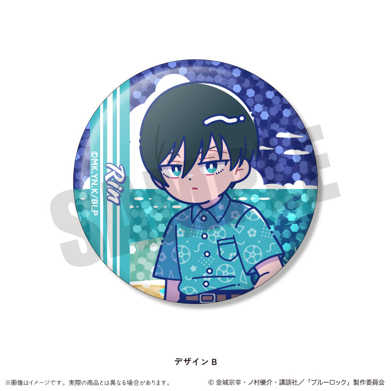 (1BOX=14)(Goods - Badge) Blue Lock Trading Holographic Button Badge Nyu~toro Vol.2