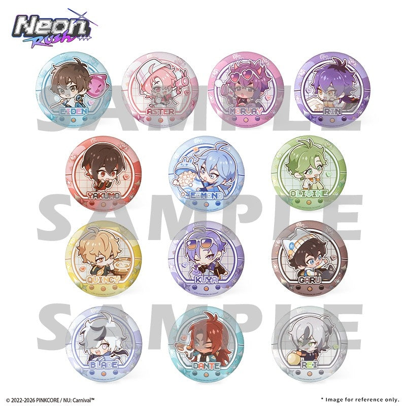 [※Blind](Goods - Badge) NU: Carnival Neon Carnival -Neon Rush- Chibi Embossed Badge (1 Random, 3 Types Total)