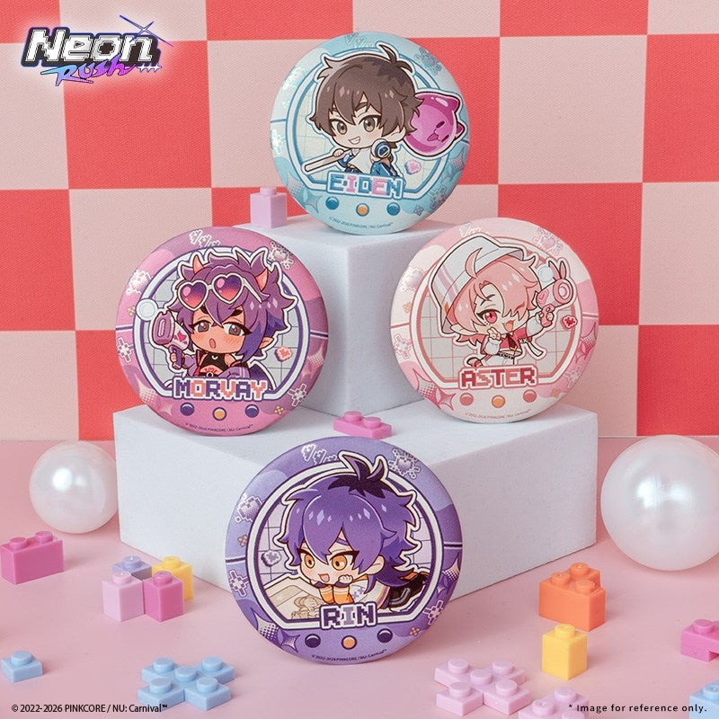 [※Blind](Goods - Badge) NU: Carnival Neon Carnival -Neon Rush- Chibi Embossed Badge (1 Random, 3 Types Total)