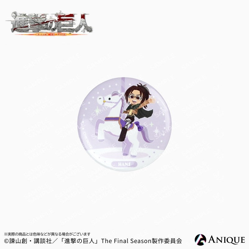 (1BOX=6)(Goods - Badge) Attack on Titan Exclusive Chibi Art (Cavalry Art by Hyogonosuke) Trading Button Badge (6 Types Total)