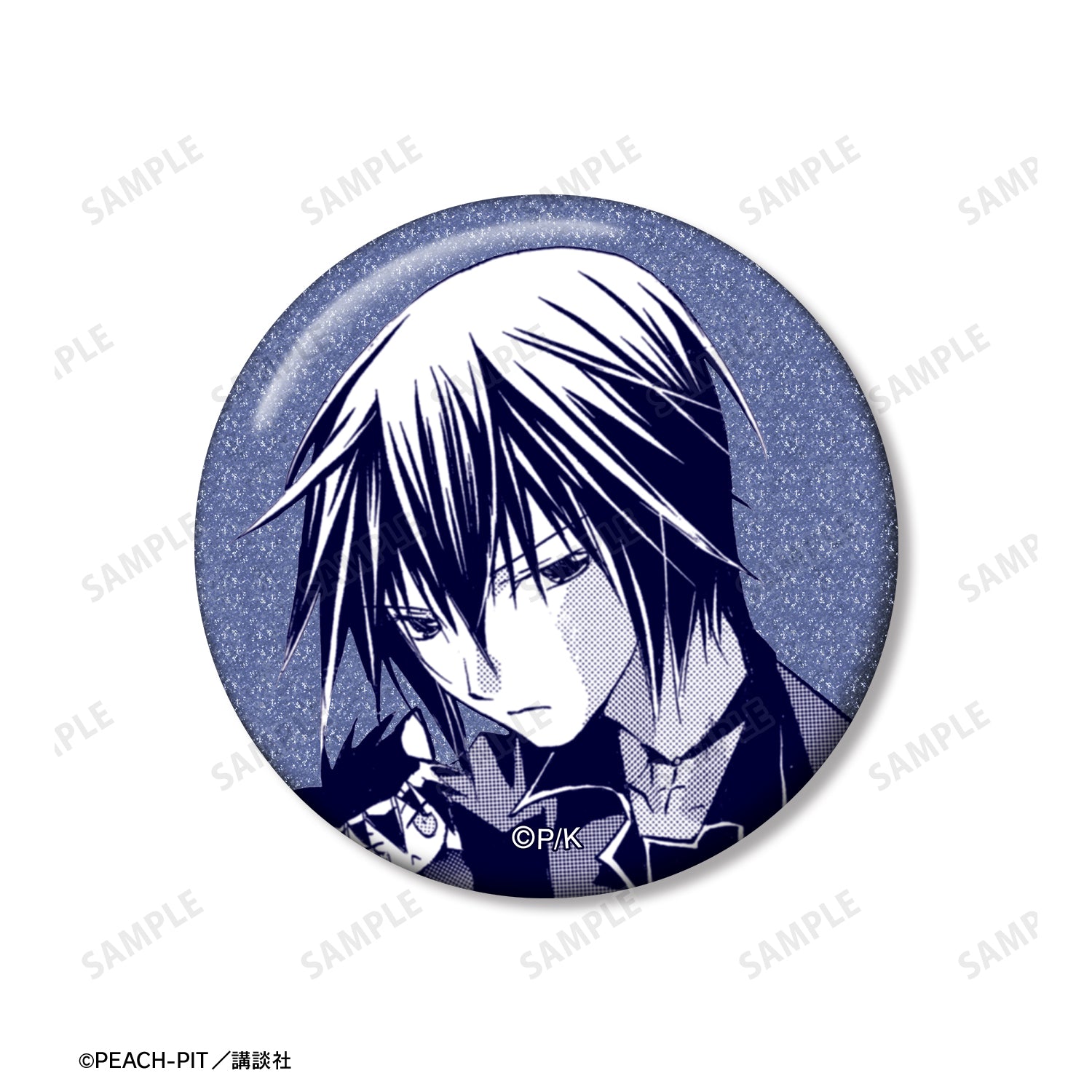 (Goods - Badge) Shugo Chara! Ikuto Tsukiyomi Panel Glitter Button Badge Set of 3