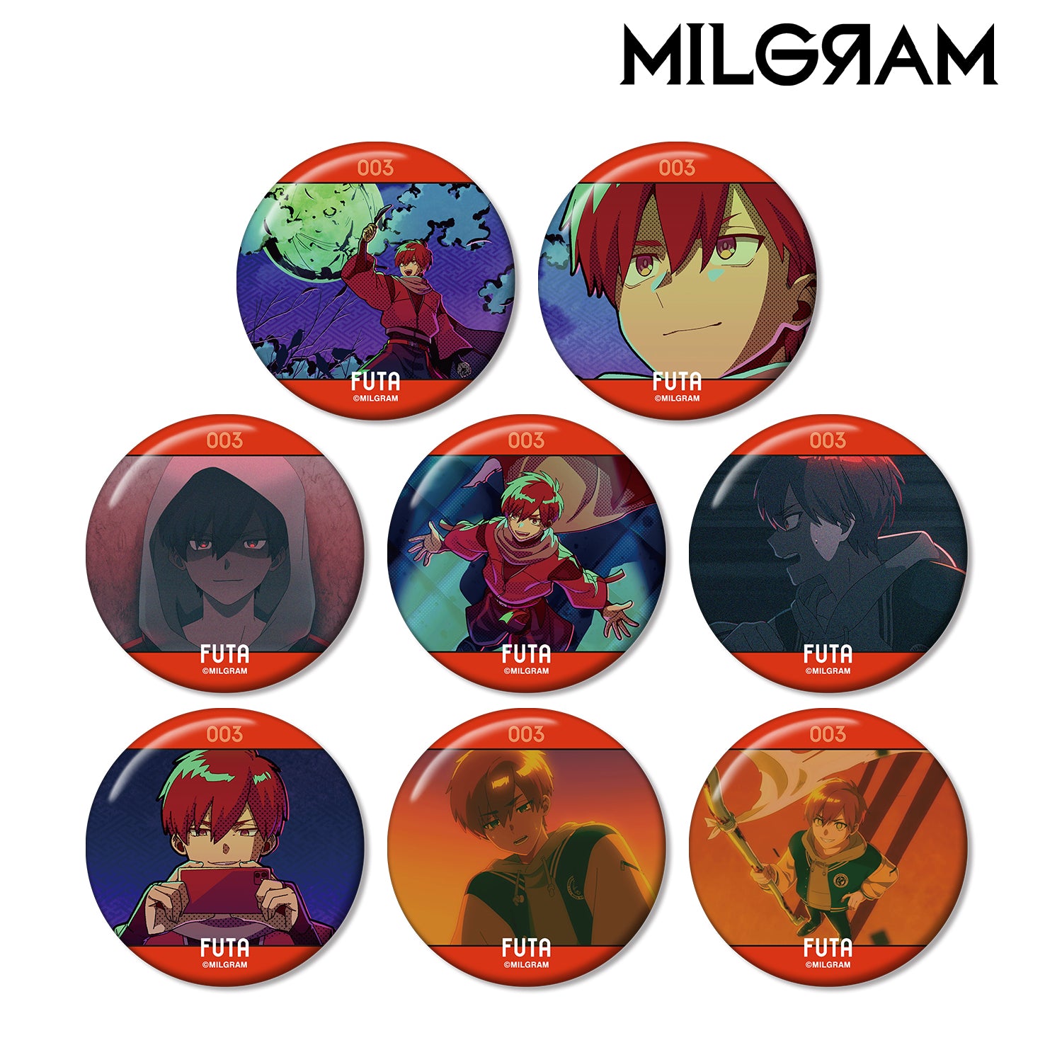 (1BOX=8)(Goods - Badge) MILGRAM Trading Music Video Button Badge Fuuta The Appare March