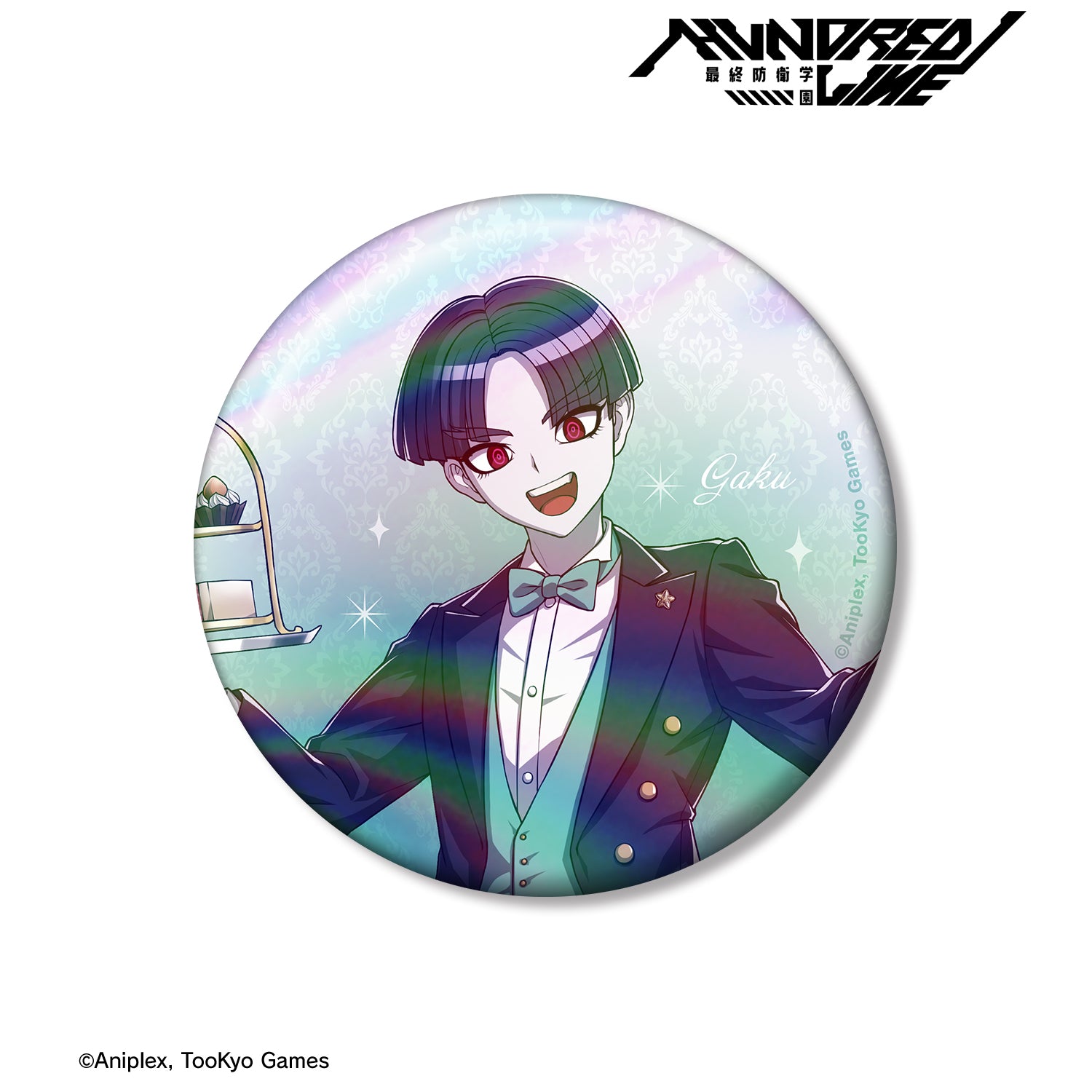 (Goods - Badge) THE HUNDRED LINE - LAST DEFENSE ACADEMY Exclusive Art Gaku Maruko Butler ver. 75mm Iridescent Button Badge
