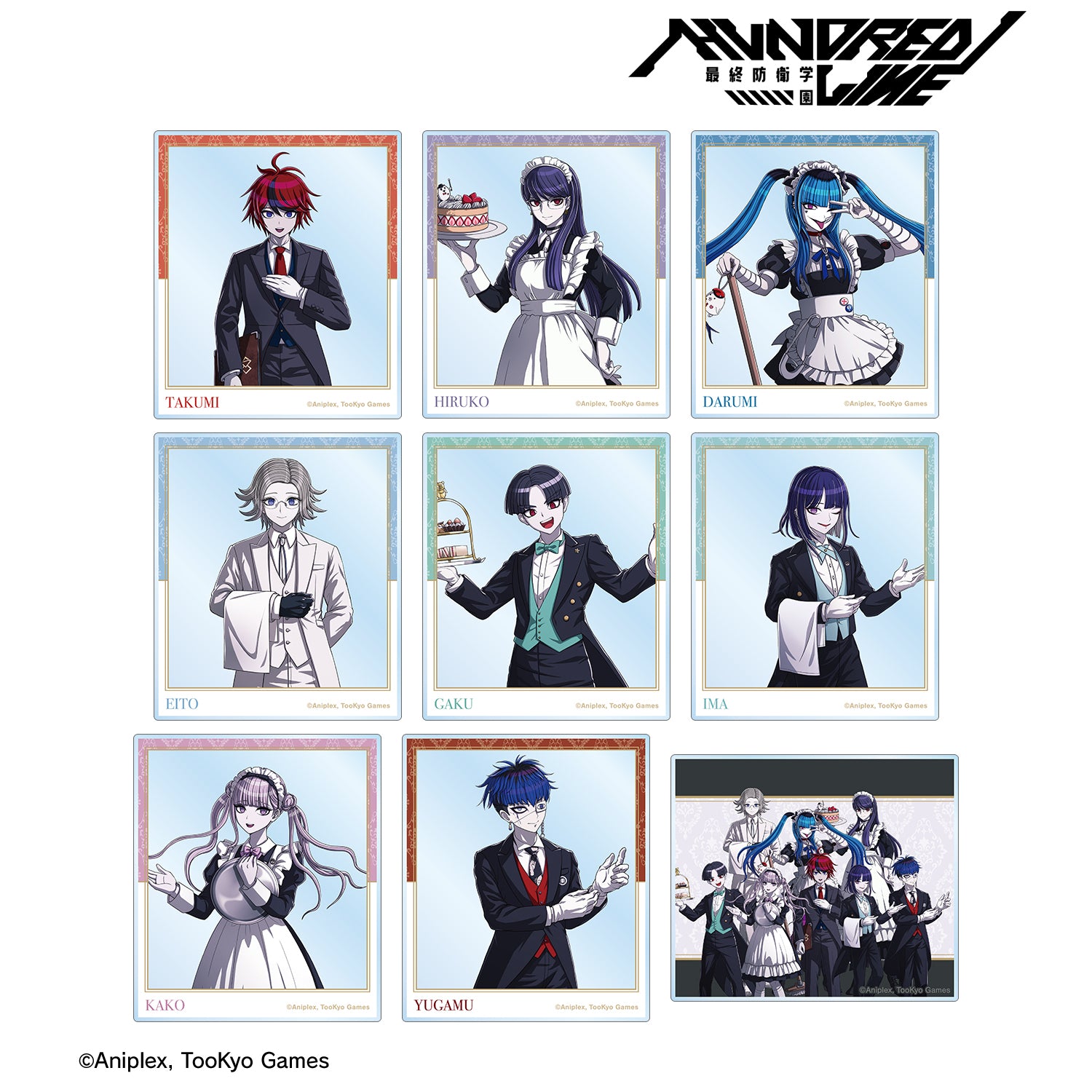 (1BOX=9)(Goods - Card) THE HUNDRED LINE - LAST DEFENSE ACADEMY Exclusive Art Maid & Butler ver. Trading Acrylic Card