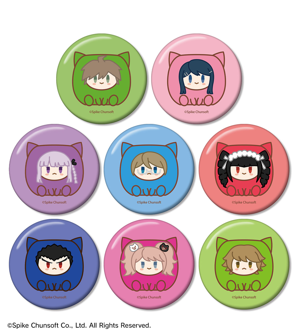 (1BOX=8)(Goods - Badge) Danganronpa Series Trading Kemocube Button Badge ver. A