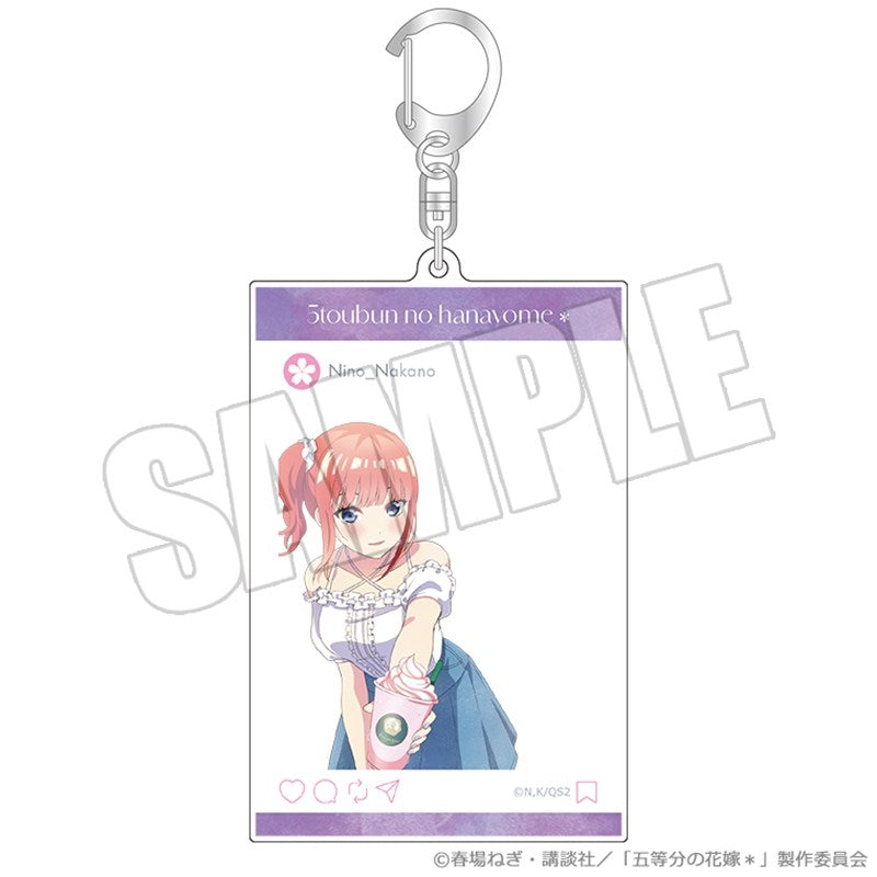 (Goods - Key Chain) The Quintessential Quintuplets* Social Media Style Acrylic Key Chain - A Sip of Spring with A Blossoming Girl Nino