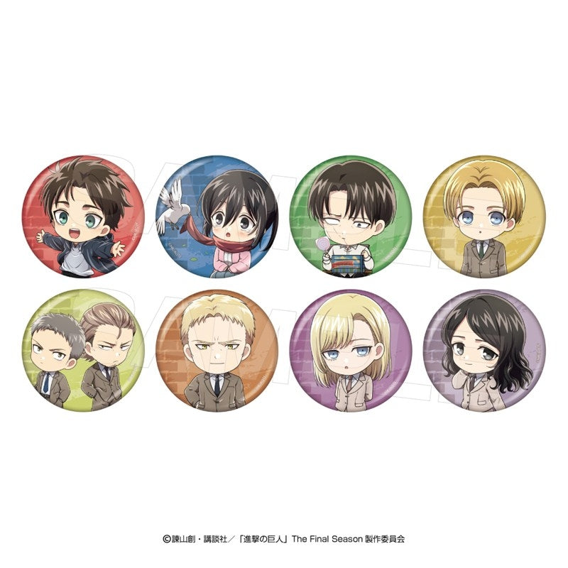 (1BOX=8)(Goods - Badge) Attack on Titan Chara Badge Collection (Playback part 4) 8 Types