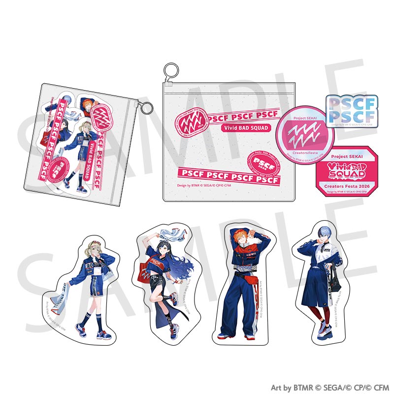 (Goods - Sticker) Hatsune Miku: Colorful Stage! Creators Festa 2026 Sticker Set w/Pouch [Vivid BAD SQUAD]