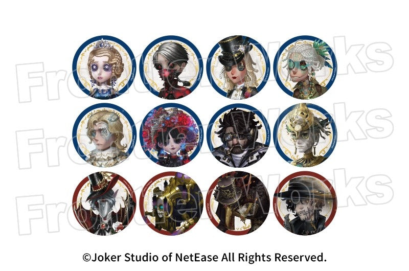 (1BOX=12)(Goods - Badge) Identity V <RE: Series> Trading Button Badge Character Sheet collection UR Vol. 2