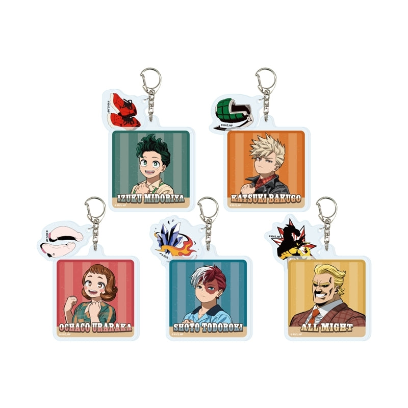 (Goods - Keychain) My Hero Academia 2-Part Acrylic Keychain Izuku Midoriya American Retro Ver.