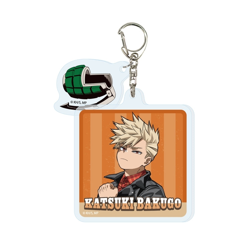 (Goods - Keychain) My Hero Academia 2-Part Acrylic Keychain Katsuki Bakugo American Retro Ver.