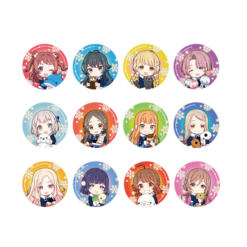 (1BOX=12)(Goods - Badge) Gakuen iDOLM@STER Chibi Button Badge Hatsuboshi Paradise ver.