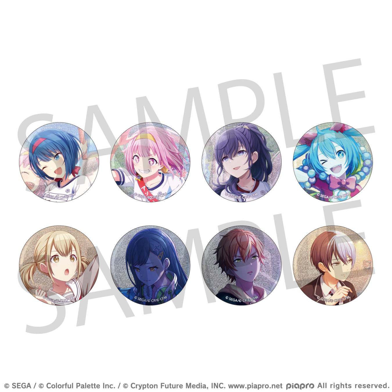 (1BOX=8)(Goods - Badge) Hatsune Miku: Colorful Stage! Glitter Button Badge Event Art Collection Vol.1 C