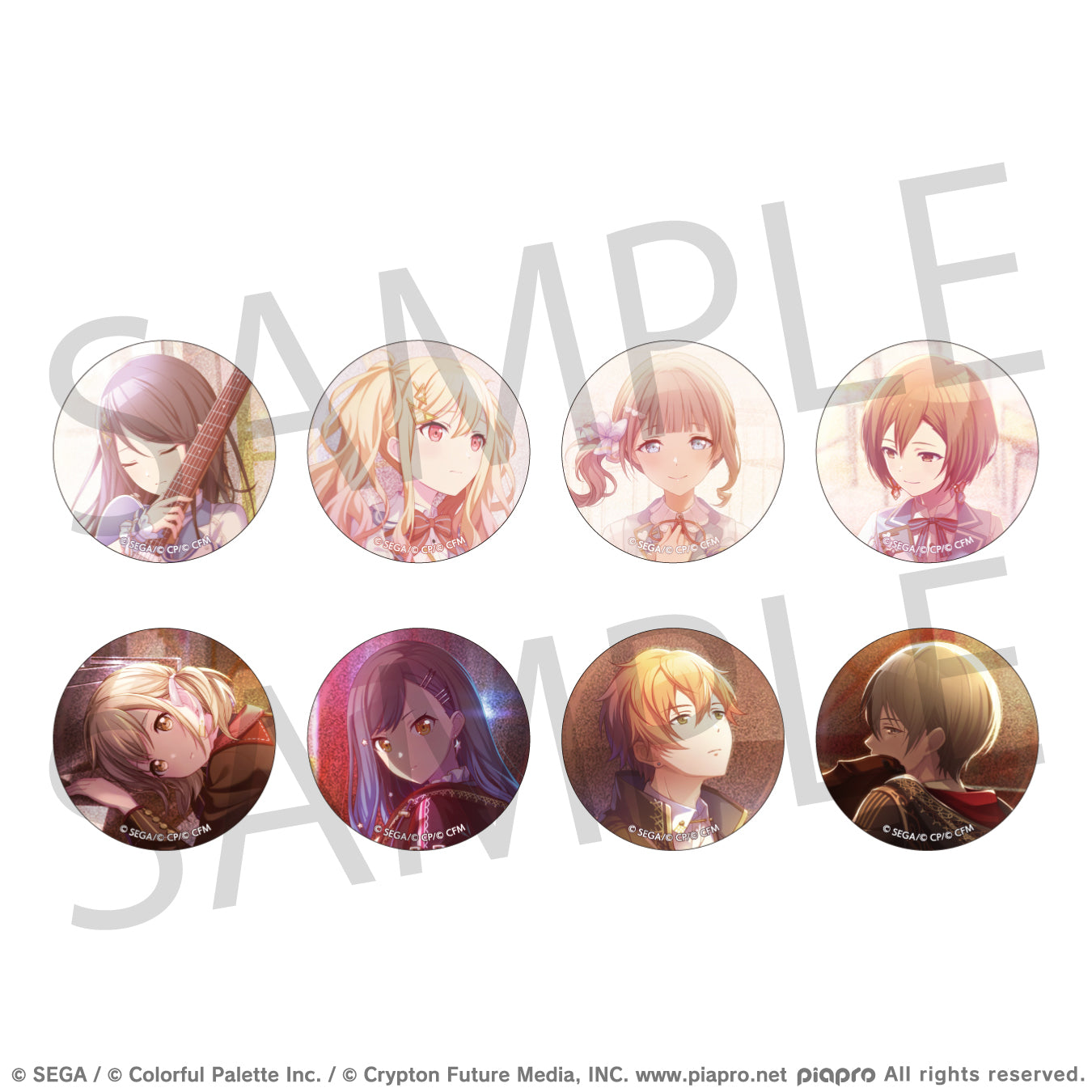 (1BOX=8)(Goods - Badge) Hatsune Miku: Colorful Stage! Glitter Button Badge Event Art Collection Vol.4 C