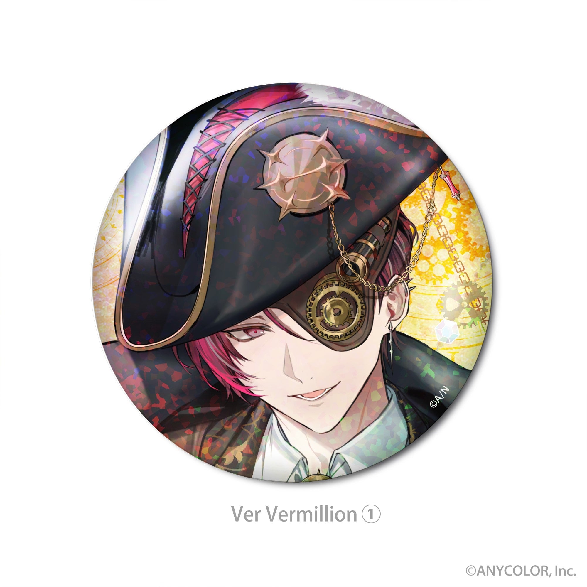 (Goods - Badge) XSOLEIL Holographic Button Badge Ver Vermillion①