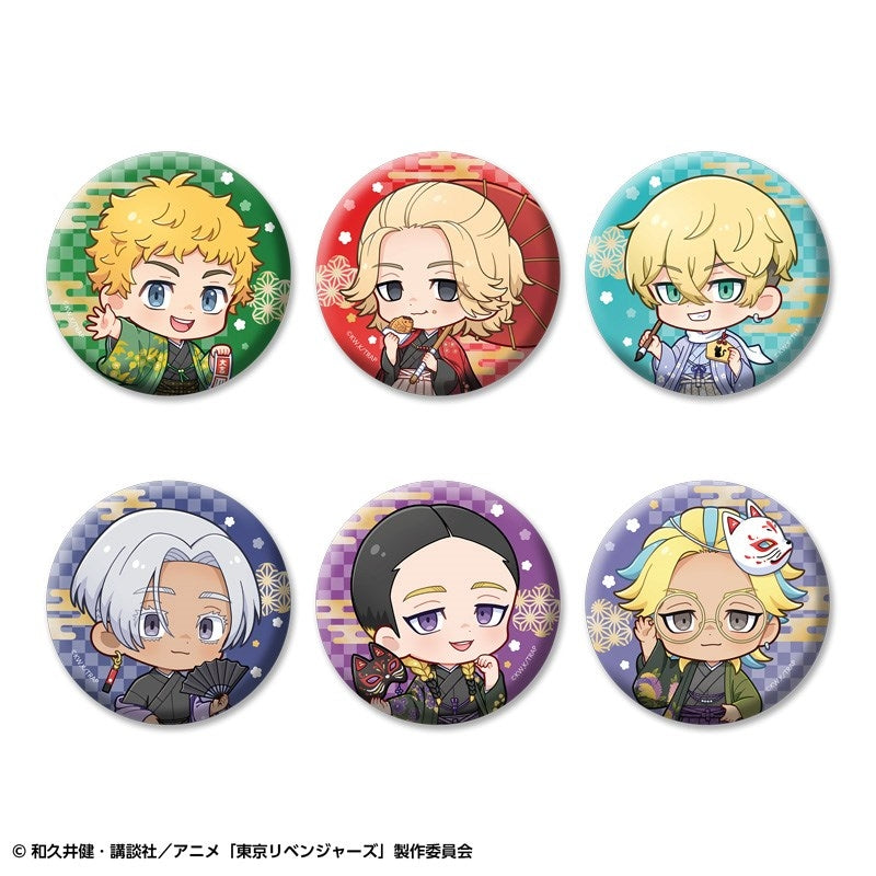 (1BOX=6)(Goods - Badge) TV Anime Tokyo Revengers Trading Chibi Button Badge Casual ver.