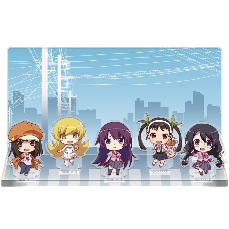 (Goods - Ornament) Monogatari Series Acrylic Diorama Hitagi & Tsubasa & Nadeko & Mayoi & Shinobu