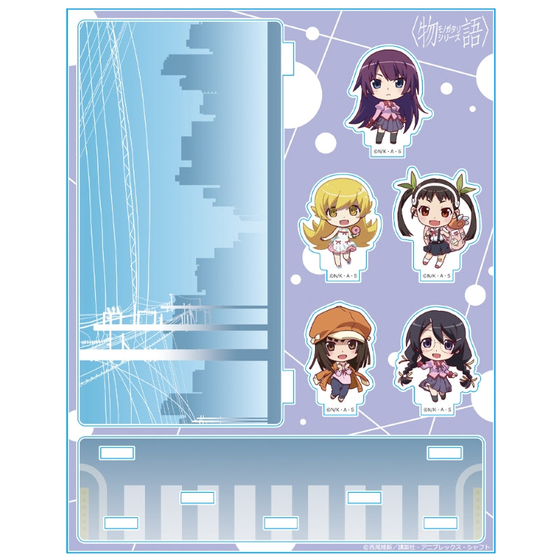 (Goods - Ornament) Monogatari Series Acrylic Diorama Hitagi & Tsubasa & Nadeko & Mayoi & Shinobu