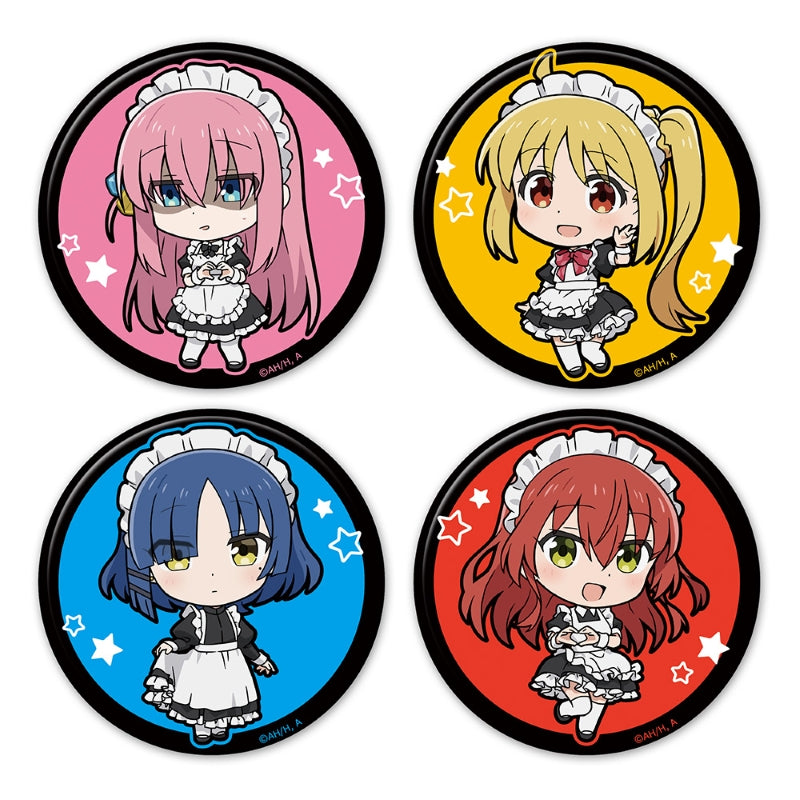 (Goods - Badge) Bocchi the Rock! Button Badge Set of 4 Hitori & Nijika & Ryo & Ikuyo Maid Cloth ver.