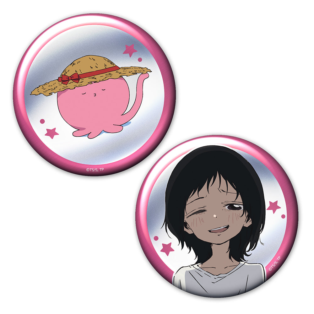 (Goods - Badge) Takopi's Original Sin Metallic Button Badge Set of 2 Takopi & Shizuka