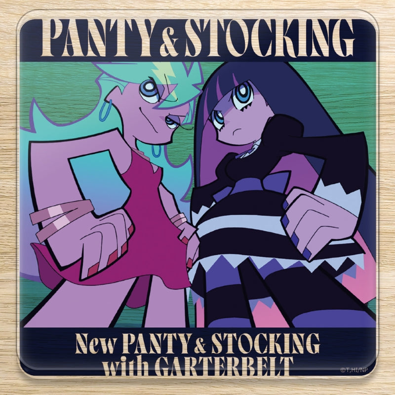 (Goods - Coaster) New PANTY & STOCKING with GARTERBELT Acrylic Coaster (w/ Stand) Panty & Stocking