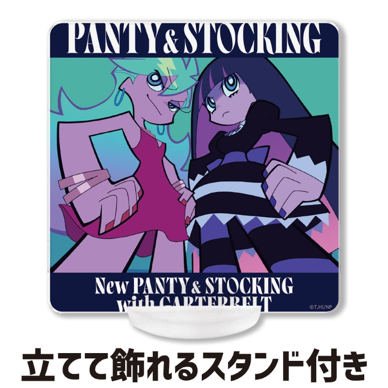 (Goods - Coaster) New PANTY & STOCKING with GARTERBELT Acrylic Coaster (w/ Stand) Panty & Stocking