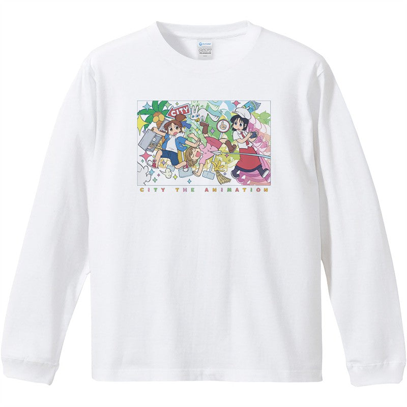 (Goods - Shirt) CITY THE ANIMATION Long Sleeve T-shirt w/Rib Midori Nagumo & Niikura & Wako Izumi