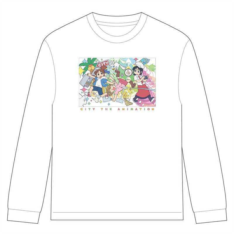 (Goods - Shirt) CITY THE ANIMATION Long Sleeve T-shirt w/Rib Midori Nagumo & Niikura & Wako Izumi